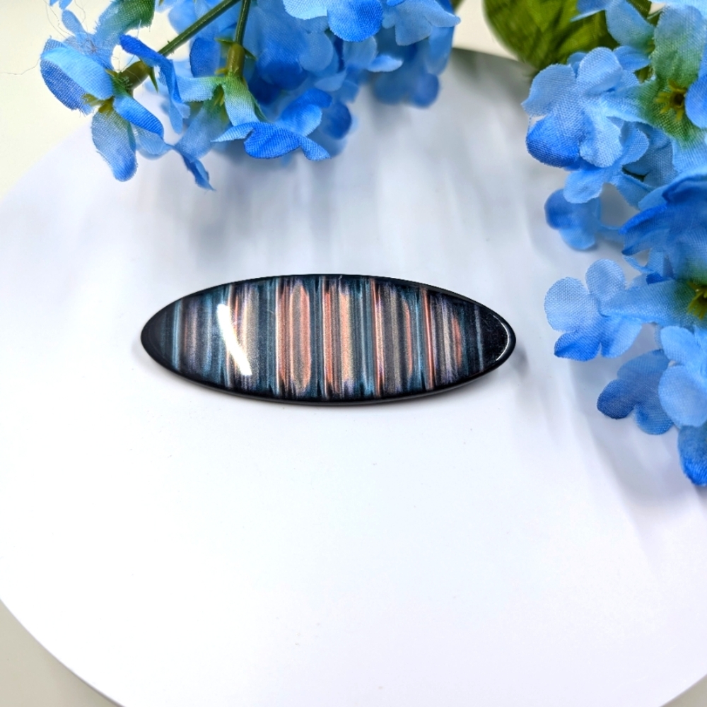 Oversized Acrylic Cat's Eye Style Vintage Oval Brooch